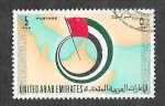 Stamps United Arab Emirates -  13 - Mapa y Bandera de los Emiratos Árabes Unidos