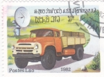 Stamps Laos -  Camión pasando por delante de radar