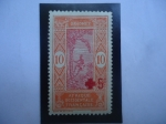 Sellos de Africa - Benin -  Dahomey-Áfri.Occ.Franc.  -Hombre Trepando una Palmera de Aceite - Serie (1913-1939)