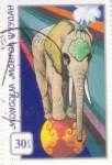 Sellos de Asia - Mongolia -  Elefante de circo