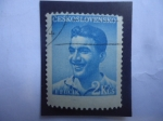 Stamps Czechoslovakia -  Julius Fucik (1903-1943)-Comunista, Periodista- Serie: Personajes de la Politica y Cultura.