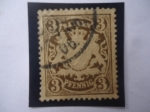 Stamps : Asia : Armenia :  Baviera (Bayern) - Escudo de Armas-Sello de 3 Reich pfennig Alemán, Año 1890 -Clásico Bayern. 