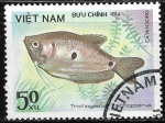 Sellos de Asia - Vietnam -  Peces - Trichogaster trichopterus