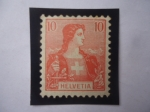 Stamps Switzerland -  Helvetia - Serie: Helvetia - Sello de 10 Cénts. Suizo, del Año 1907.