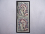 Stamps France -  Marianne - Marianne Diseñado por el Frances Jean Cocteau (1889-1963)