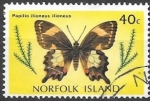 Sellos de Oceania - Australia -  Mariposas (Norfolk)