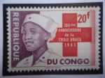 Sellos del Mundo : Africa : Rep�blica_Democr�tica_del_Congo : Cruz Roja - Enfermera de la Cruz Roja -100 Aniversario de la Cruz Roja-1963.