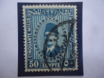 Sellos de Africa - Egipto -  Rey Fuad I  de Egipto (1868-1936) Serie: Rey Fuad I- Sello 50 millieme Eg. Año 1927