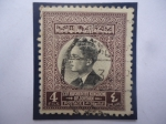 Sellos del Mundo : Asia : Jordania : King Husein II de Jordania -Sello de 4 fils jordano- Año 1959