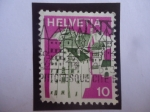 Stamps Switzerland -  Splügen (Grisones) Serie:1973-1975- Comuna en Suiza - Sello de 10 céntimos Suizo