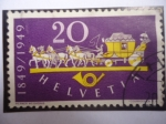 Stamps Switzerland -  Entrega de Correo - Centenario del Correo  (1819-1919)