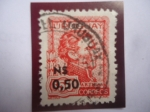 Stamps Uruguay -  General, Artigas - (José Gervasio Artigas- 1764-1850)- Sello con Sobretasa de 0,50 N$ (Nuevo peso)