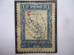 Stamps Paraguay -  Mapa de Paraguay - Serie: Mapa - Sello Sobreimpresión 
