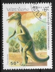 Stamps Laos -  Animales prehistóricos - Trachodon