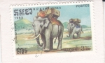 Stamps : Africa : Cambodia :  Elefantes- Fiesta nacional
