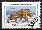 Stamps Madagascar -  Animales prehistóricos - Smilodon