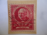 Stamps United States -  Mark Hopkins (1813-1878)-Empresario sector Ferrocarriles-Serie Americanos Famosos.