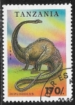 Sellos del Mundo : Africa : Tanzania : Animales prehistóricos - Diplodocus