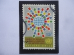 Stamps ONU -  Federation Mondiale des associations pour lles Nations unies-Símbolo del Mundo-federación Mundial.
