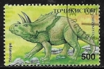 Stamps Tajikistan -  Animales prehistóricos - Triceratops