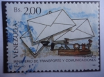 Stamps Venezuela -  10 Años Ministerio de Transporte y Comunicaciones - Cartas y Telégrafo.  