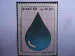 Stamps Brazil -  Racionalizacao de Energia Combustivel - Ahorro de Energía  - Felipe Taborda, Diseñador Gráfico Brasi