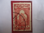 Stamps : Asia : Yemen :  Yemen, Reino (Antes de 1963) - Gran Mesquita de Saná  Palacio de Saná - Sello de 4 Buqsha Yemení. Añ