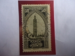 Stamps Morocco -  Mesquita Koutoubiah de Marrakech - Sello de 50 Céntimos marroquí.