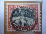 Stamps Jamaica -  Llandovery Falls - Serie:Establecimiento de Jamaica como territorio Británico- Sello del año 1901.