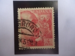 Stamps Spain -  Ed:ES 1058 - Generalísimo Francisco Franco - Escudo de Armas-Busto a la Derecha- Sello sin Editor.