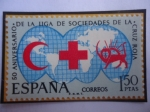 Sellos de Europa - Espa�a -  Ed:Es 1925 - 50 Aniversario de la Liga de Sociedades de la Cruz Roja - Emblema- Mapa Mundi.