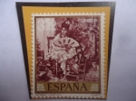 Sellos de Europa - Espa�a -  Ed:Es 1861- Retrato de Dama con Abanico (1862)- Oleo del Español Mariano Fortuny (1838-1874)
