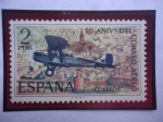 Stamps Spain -  Ed:Es 2059- 50 Aniversario del Correo Aéreo - De Havilland DH-9 sobre Sevilla.