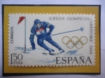 Stamps Spain -  Ed:Es 1851- Juegos Olímpicos en Grenoble 1968-Francia - Esquiador cuesta abajo.