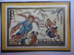 Stamps Spain -  Ed:Es 2116- Navidad 1972-Anunciación a los Pastores- Pintura en la Basílica de San Lorenzo León