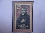 Stamps Spain -  Ed:Es 1961 - Beato Juan de Ávila Gijón (150000-1569)-Retrato del pintor Greco -Museo greco en Toledo