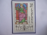 Stamps Spain -  Ed:Es 2723- Santiago Peregrino. Hospital Real Santiago de Compostela - Vitral.