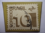 Stamps Brazil -  Numeral - Número 10 - Emblema.
