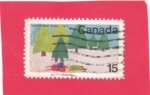 Sellos de America - Canad -  ilustración abetos