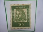 Stamps Germany -  Alemani-Berlón - Dürer (1471-1528) - Alberto Durero- Pinto Aleman - Serie Alemanes Distinguidos.