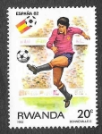 Stamps : Africa : Rwanda :  1095 - Campeonato del Mundo de Fútbol