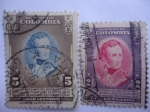Stamps Colombia -  150° Aniv.del Nacimiento del Gen. Antonio José de Sucre. Gran Mariscal de Ayacucho (1795-1945).