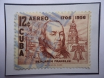 Sellos del Mundo : America : Cuba : Benjamín franklin (1706/90)-250°Ani. Nacimiento de Franklín (1706-1956)-Padre y Fundador de USA.