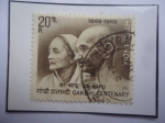 Stamps India -  Mahama Gandhi (1869-1948) y Katurba Gandhi (1883-1944)-1 Cent. de su nacimiento (1869-1969)