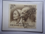 Sellos de Asia - India -  Mahama Gandhi (1869-1948) y Katurba Gandhi (1883-1944)-1 Cent. de su nacimiento (1869-1969)