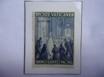 Stamps : Europe : Vatican_City :  Anno Santo 1950- Papa Pio XII habriendo Puerta Santa Basílica de San Pedro-Vaticano.