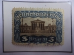 Stamps Austria -  Edificio del Parlamento - Sello de 3 Kr-Corona- Austro-húngaro- Edificio Gubernamental.