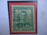 Stamps : Oceania : New_Zealand :  King George VI- Postage y Revenue- Sello de 1d-penique de Nueva Zelanda.- Serie King George VI