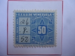 Stamps Venezuela -  EE.UU de Venezuela- Timbre Fiscal de 50 Céntimos- estampillas de Impuestos