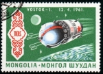 Sellos de Asia - Mongolia -  Vostok 1 12.4.1961